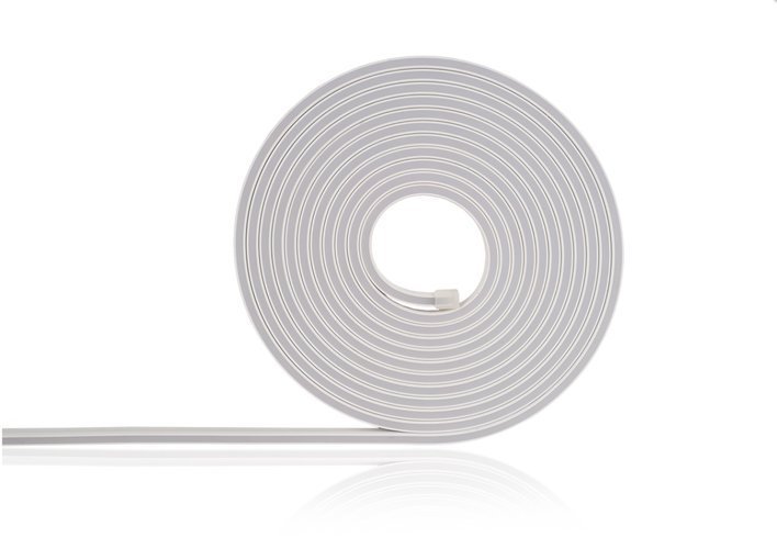 LED juosta NEON FLEX 12Vdc, 9.6W/m, 144LED/m, šiltai balta, 4x10mm, 5m ritė, IP68
