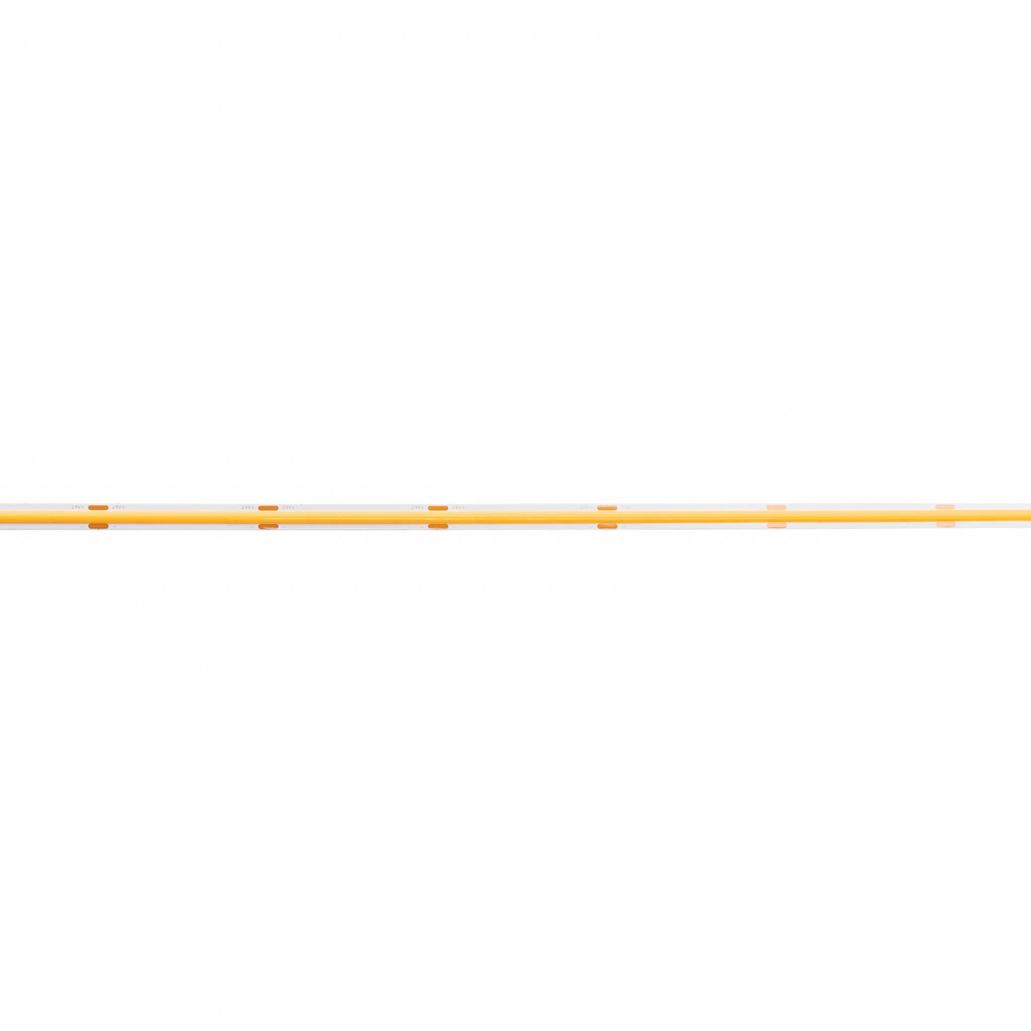 LED juosta, 24Vdc, 11W/m, COB 480LED/m, geltona, IP65 hermetiška, 180°