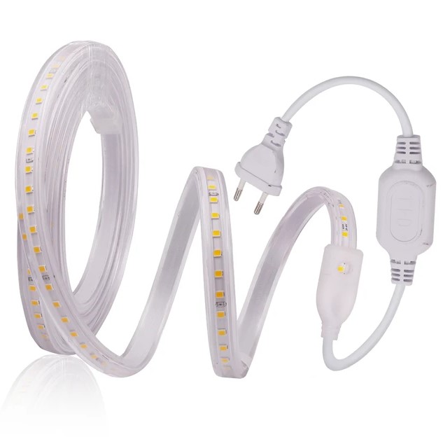 LED juosta 220V AC, 10m ritė, 10W/m, 665lm/m, SMD 2835 x 60 LED/m, neutraliai balta 4000K