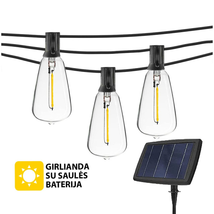 Led lemputės girlianda su saulės baterija (LED) Retro