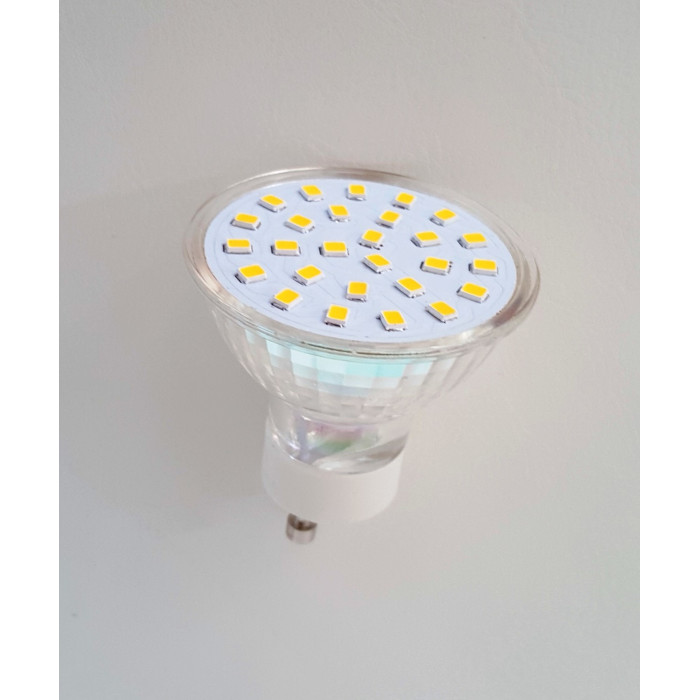 LED Lemputė GU10 4W 220V su 30 2835 SMD Dimeriuojama