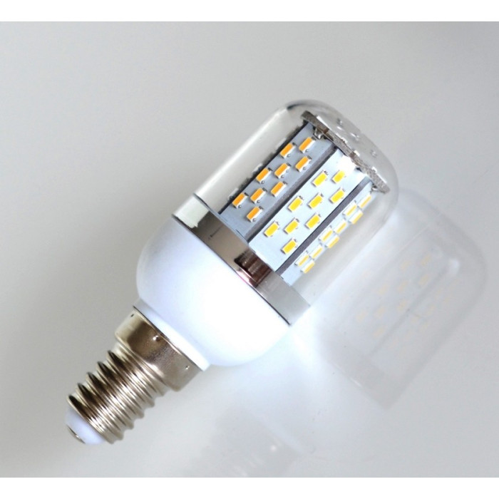 LED Lemputė E14 4.5W 220V su 78 SMD 3014 LED su stikliuku