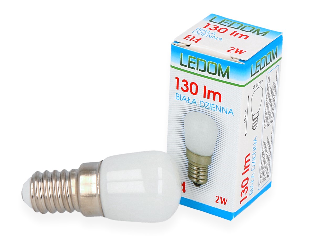 LED lemputė E14 220-240V 2W 130lm 4000K, LEDOM