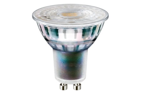 Lemputė LED GU10 230V 5.5W 345lm šiltai balta 2200K-3000K pritemdoma, šviesa šiltėja, LED line