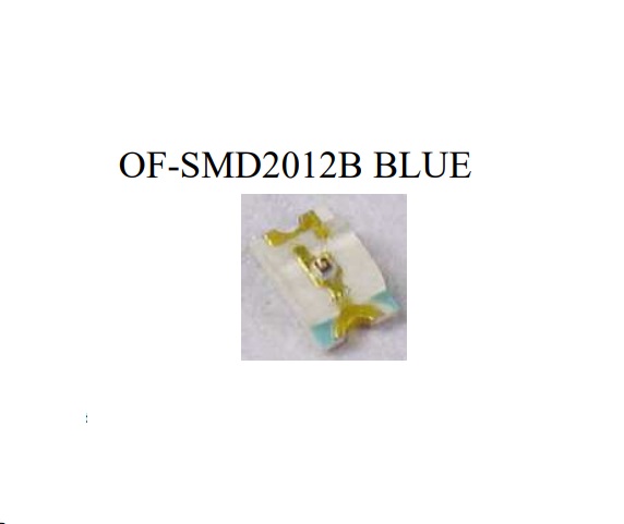Šviesos diodas SMD 0805 mėlynas 150-200mcd 120°
