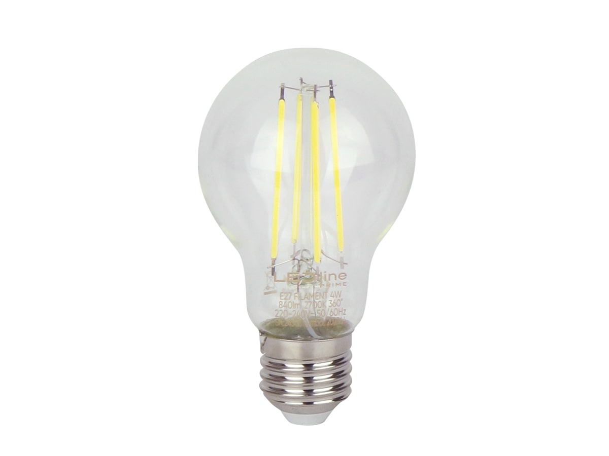 LED lemputė E27 A60 230V 4W 840lm 210lm/W, neutraliai balta 4000K, LED line PRIME