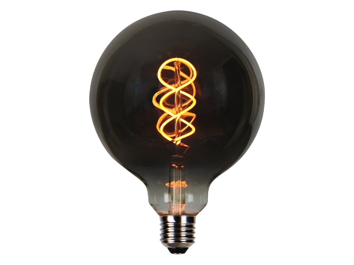 LED lemputė E27 G125 230V 4W 150lm, gintarinė balta 1800K, RETRO VINTAGE GRAPHITE, pritemdoma, LED line PRIME