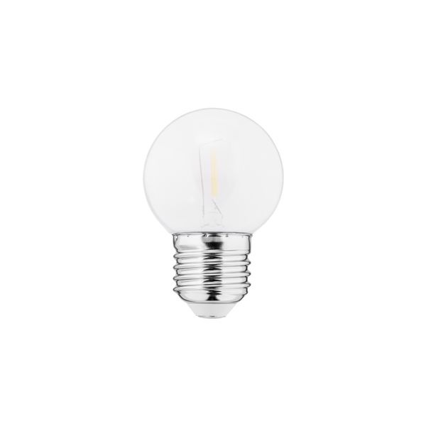 Lemputė LED E27, 230V, 1W, G45, 50lm, 2700K, FILAMENT U, PC matinė