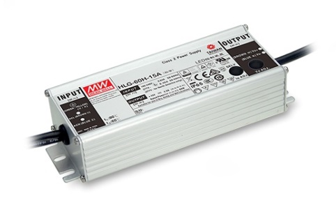 Impulsinis maitinimo šaltinis LED 24V 2.5A, valdomas, PFC, IP67, MEAN WELL