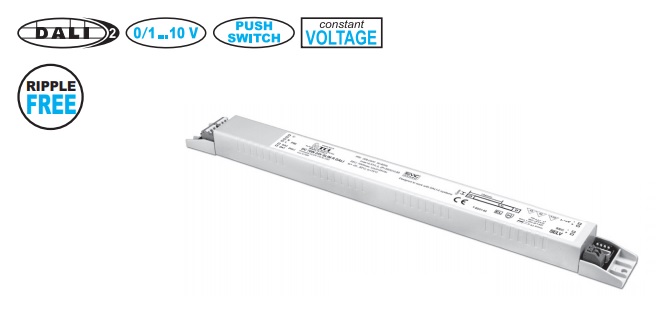 70W maitinimo šaltinis LED 24V 2.9A, PUSH-DIM, DALI2, TCI