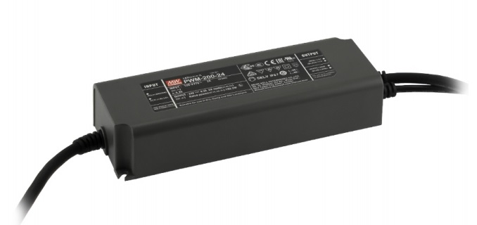 Impulsinis maitinimo šaltinis LED 24V 8.3A, valdomas, PFC, IP67, MEAN WELL
