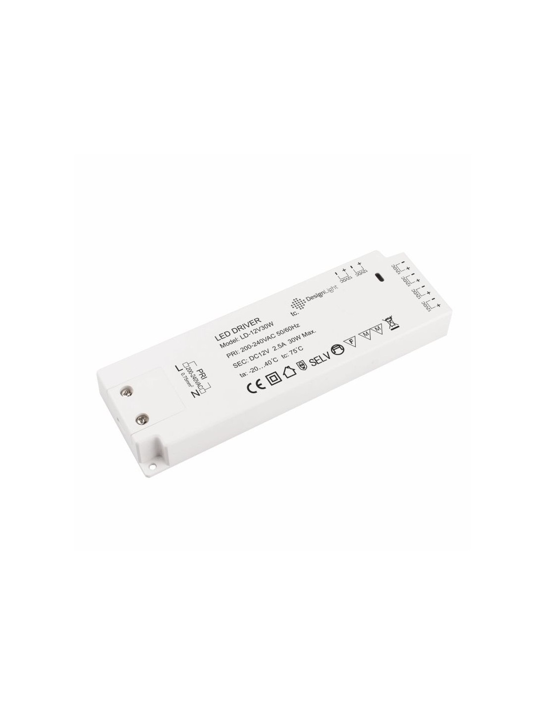 Impulsinis maitinimo šaltinis LED 12V 2.5A, 30W, su L813 jungtimis, Designlight