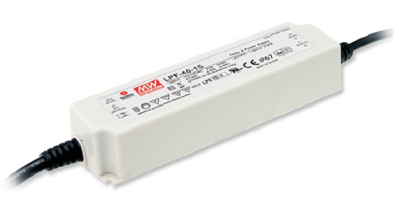 Impulsinis maitinimo šaltinis LED 24V 1.67A, PFC, IP67, MEAN WELL