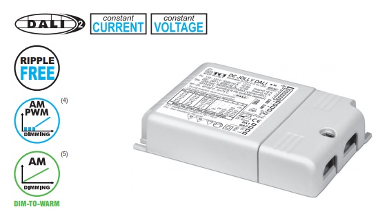 32W srovės šaltinis LED 250-700mA 3-48V, DIP-SWITCH, 12V(900mA), 24V(830mA); valdomas AM(1-10V), PUSH, DALI