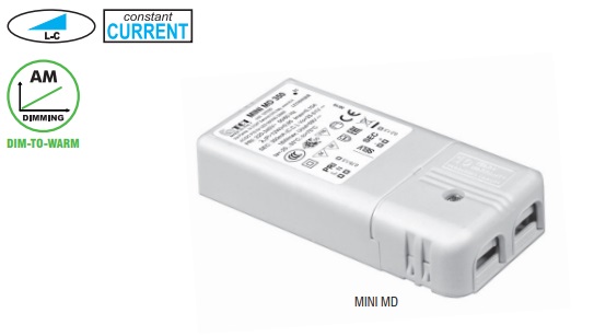 18W srovės šaltinis LED 350mA, 25-51V, valdomas, IGBT-TRIAC, TCI