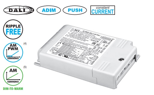 60W srovės šaltinis LED 350-1050mA 2-74V, su DIP-SWITCH, AM/PWM, DALI2, PUSH, TCI