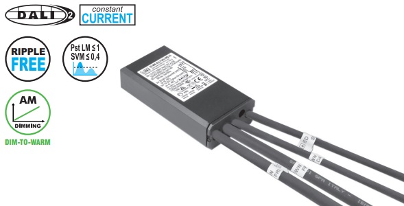Pastovios srovės LED maitinimo šaltinis, 30W, 250 - 700mA, 2 - 49V, DALI2, IP68