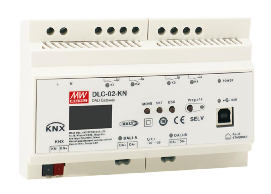 DALI-2 multi -master valdiklis; KNX į DALI išėjimai, MEAN WELL