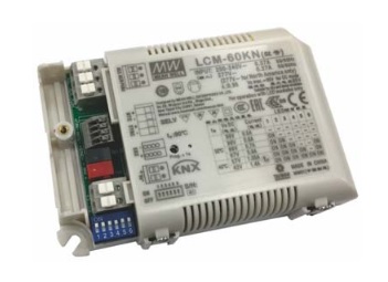 60W pastovios srovės LED maitinimo šaltinis, išėjimo srovė derinama mikrojungikliais 500-1400mA, su KNX sąsaja, „MEAN WELL“