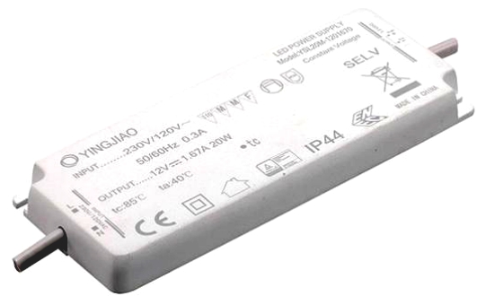 50W impulsinis LED maitinimo šaltinis 24V 2.08A, 18x51x158mm, IP44