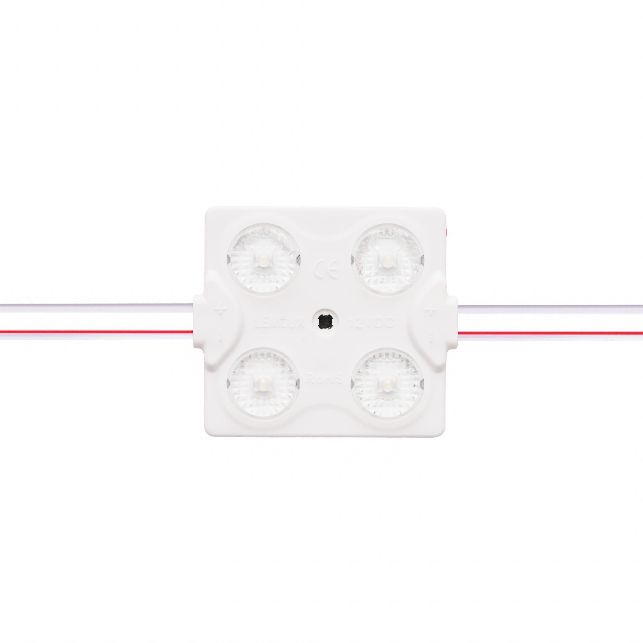 LED modulis 12V 2W, 244lm, šaltai balta 6500K, 170°, IP67, LEMLUX