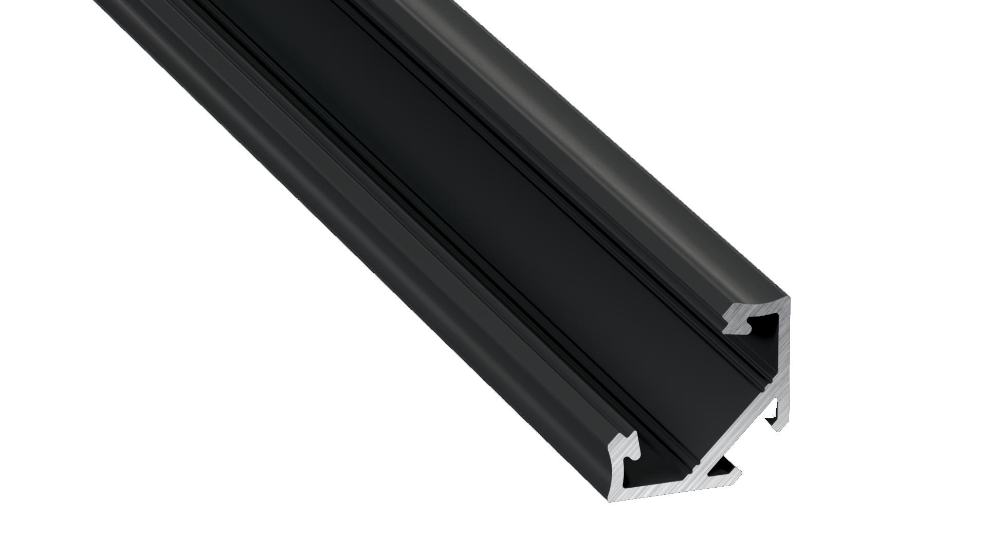 Profilis aliuminis juodas anoduotas LED juostoms kampinis, paviršinis C, 3m LUMINES