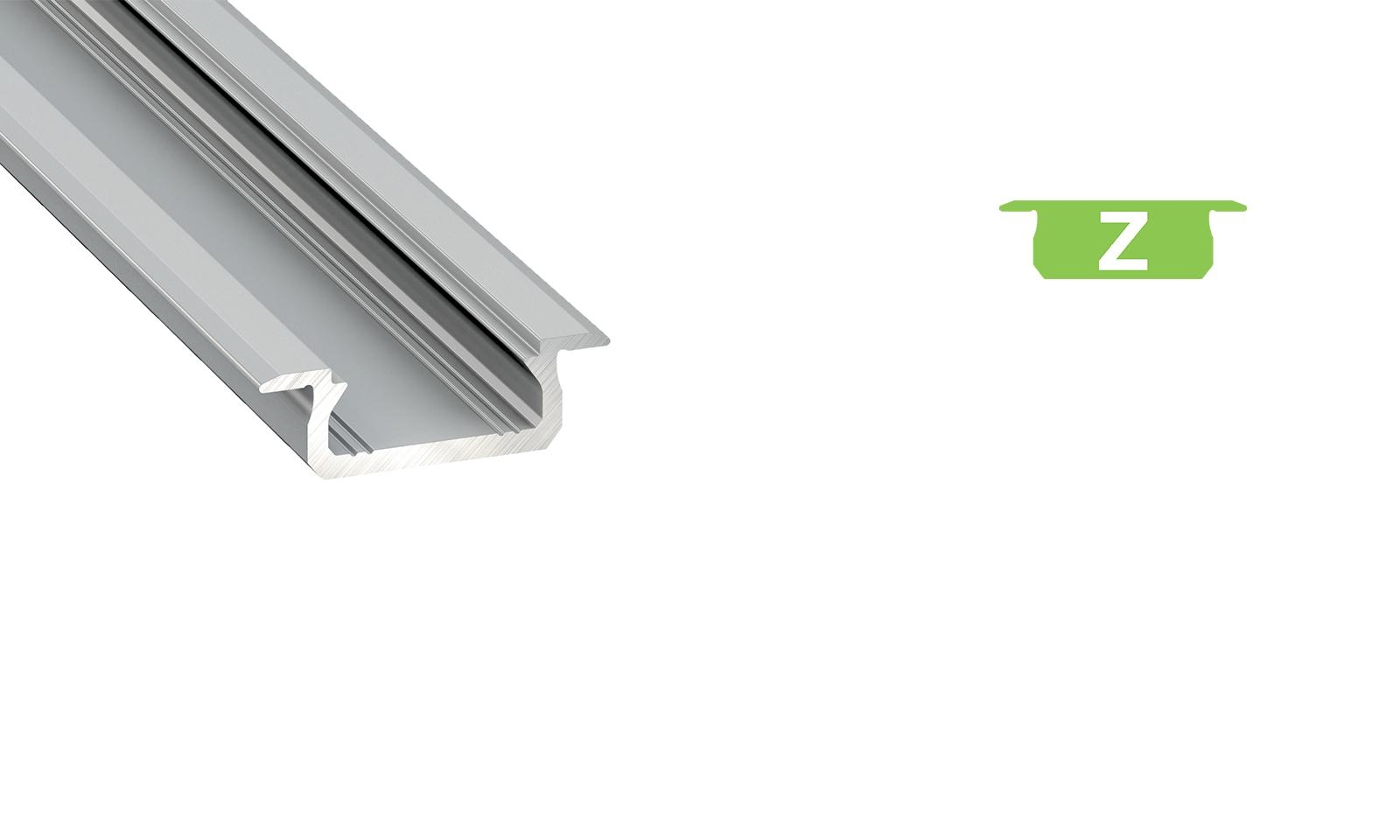 Profilis aliuminis anoduotas LED juostoms įleidžiamas, plonas, Z, 3m LUMINES