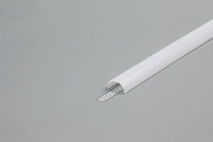 LED profilio ARC12 dangtelis, ovalus, baltas, 3m, TOPMET