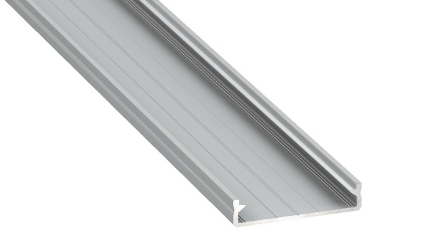 Profilis aliuminis anoduotas LED juostoms platus paviršinis, SOLIS, 2.02m LUMINES
