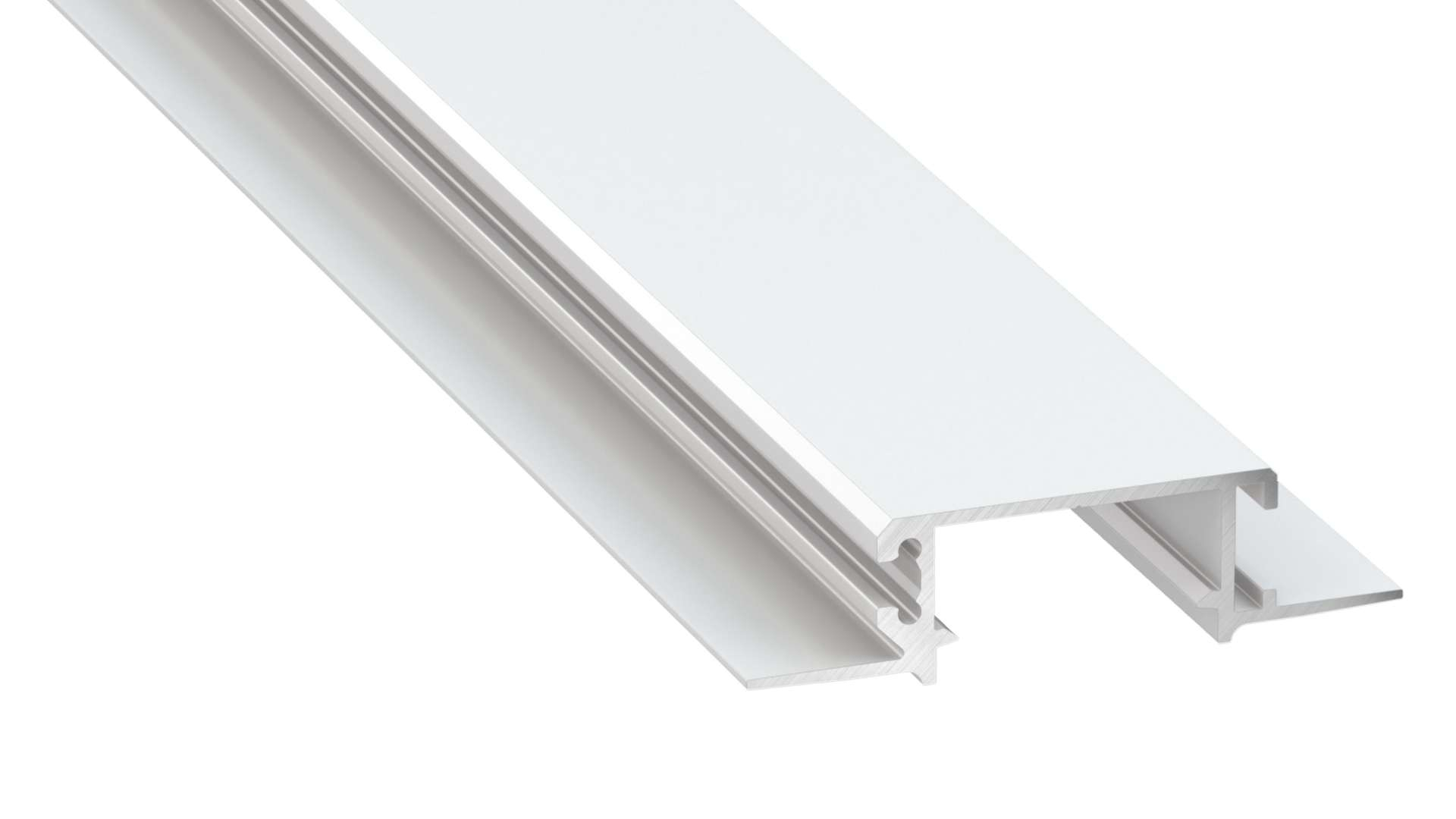 Profilis aliuminis baltas LED juostoms įleidžiamas, priglaistomas, ZATI, 3m LUMINES
