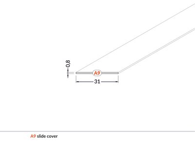 LED profilio VARIO30 dangtelis, įstumiamas, baltas, 2m, TOPMET