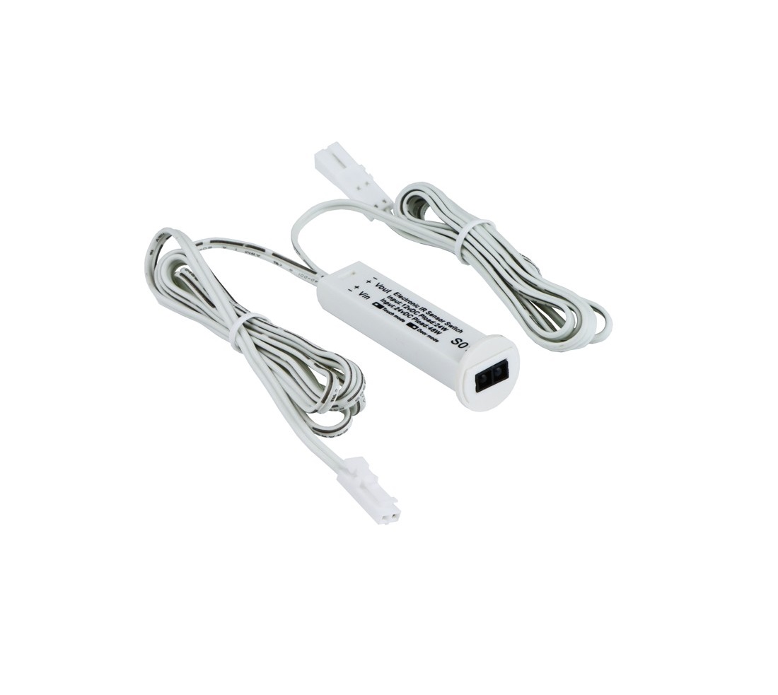 LED jungiklis 12-24Vdc, 2A, su IR jutikliu, baldinis, įleidžiamas Ø14mm, dviejų funkcijų
