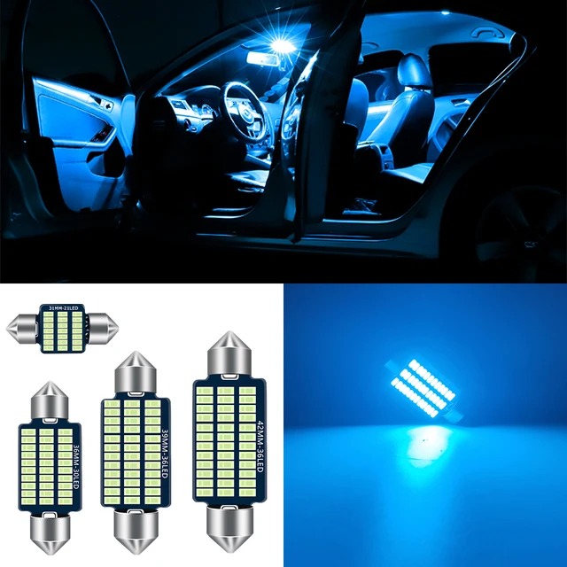 C5W MĖLYNA LED LEMPUTĖ 36MM CANBUS