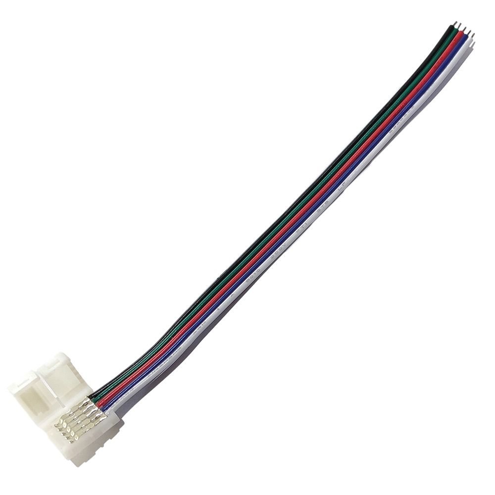 LED juostos RGBW 10mm jungtis, užspaudžiama, su 15cm laidu