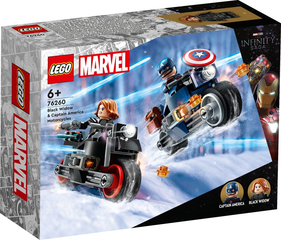 LEGO Super Heroes Juodosios našlės ir Kapitono Amerikos motociklai 76260