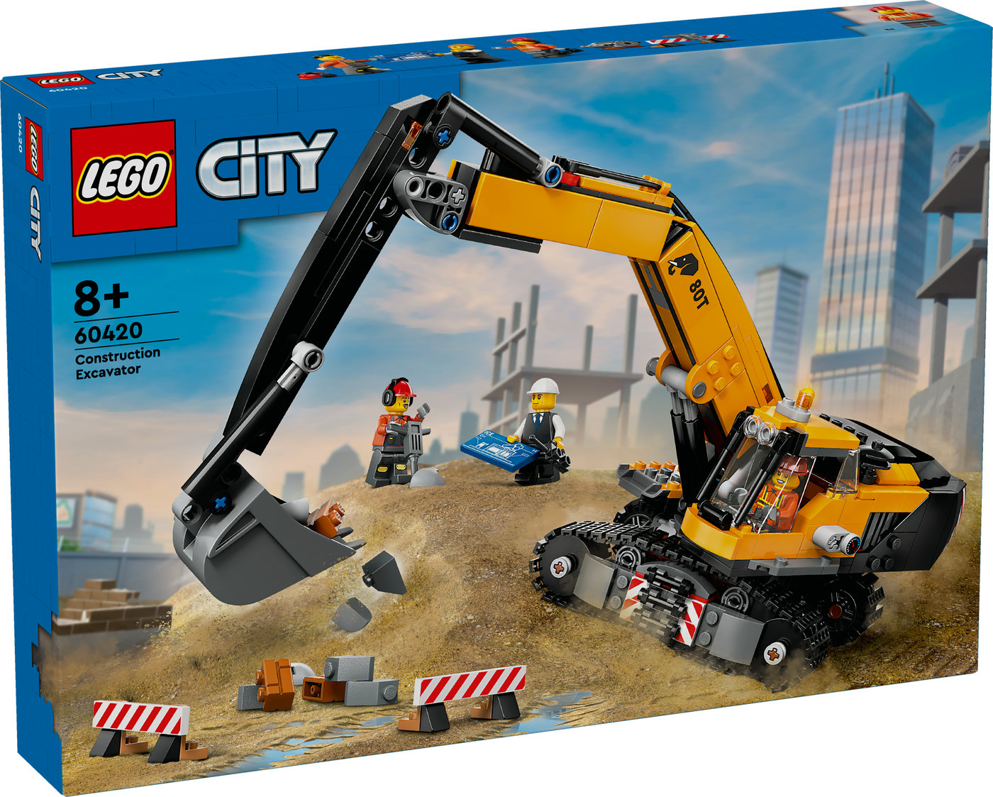 LEGO® City Geltonas statybų ekskavatorius Žaislas 60420