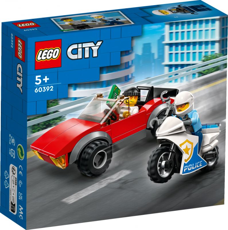 Policijos motociklo ir automobilio gaudynes LEGO® City 60392