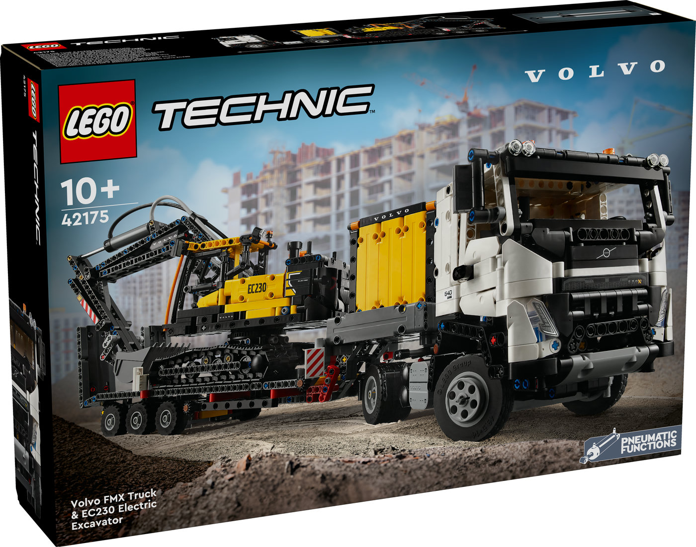 LEGO® Technic Sunkvežimis Volvo FMX ir elektrinis ekskavatorius Volvo EC230 42175