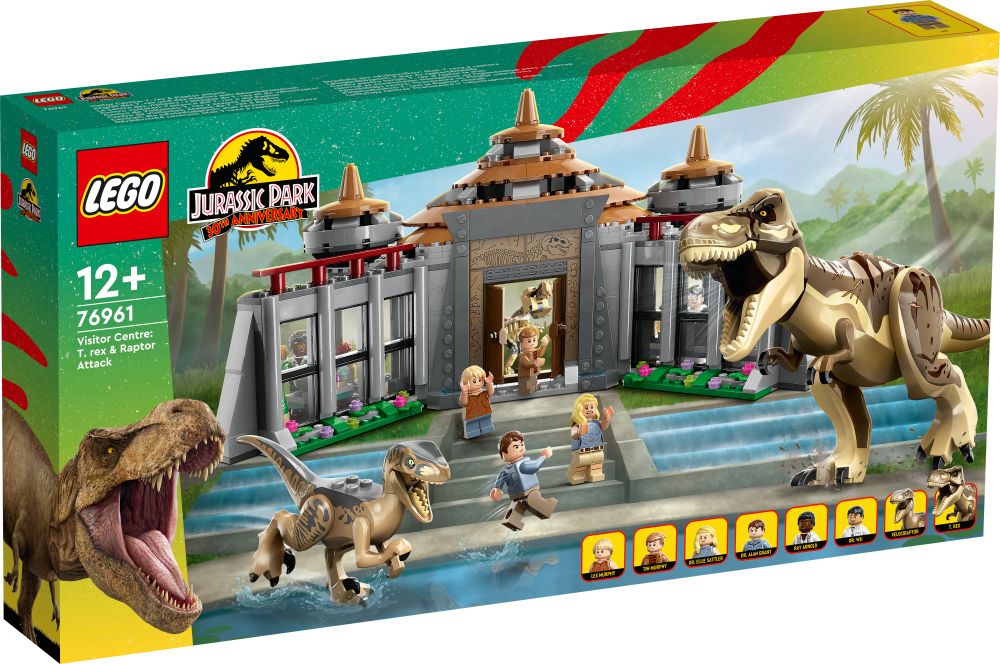 LEGO Jurassic Park Lankytojų centras Tiranozauro ir velociraptoriaus ataka 76961