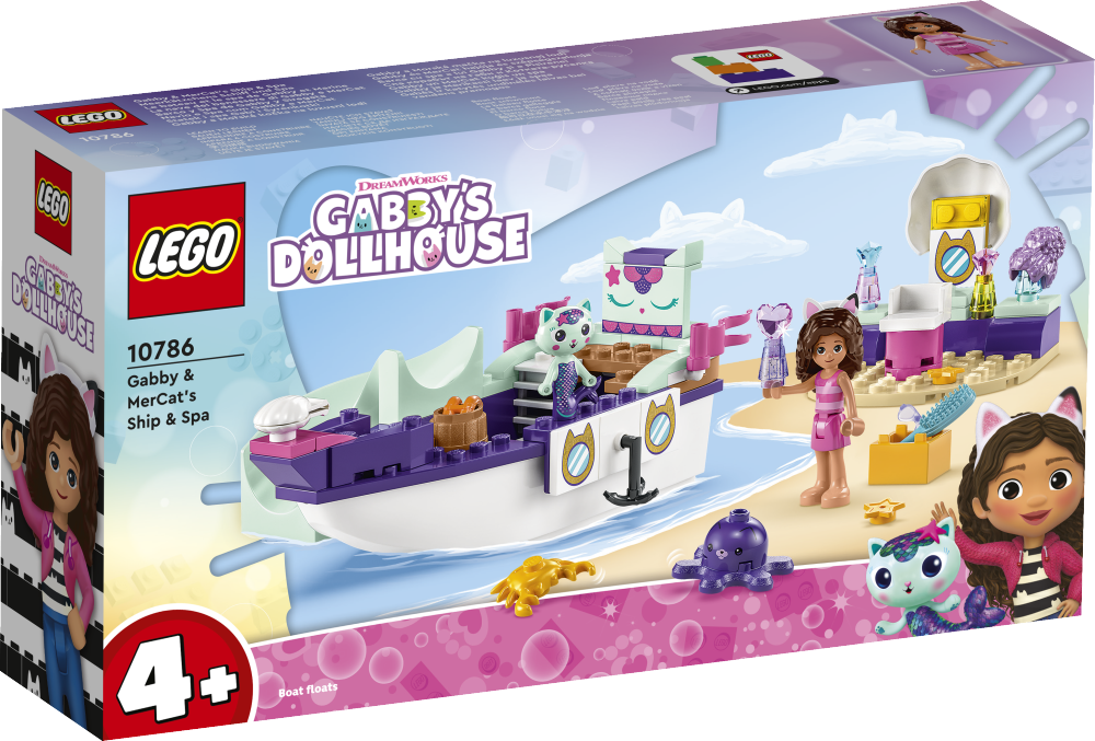 LEGO Gabby's Dollhouse Gabės ir katytės undinėlės laivas bei vandens pramogos 10786