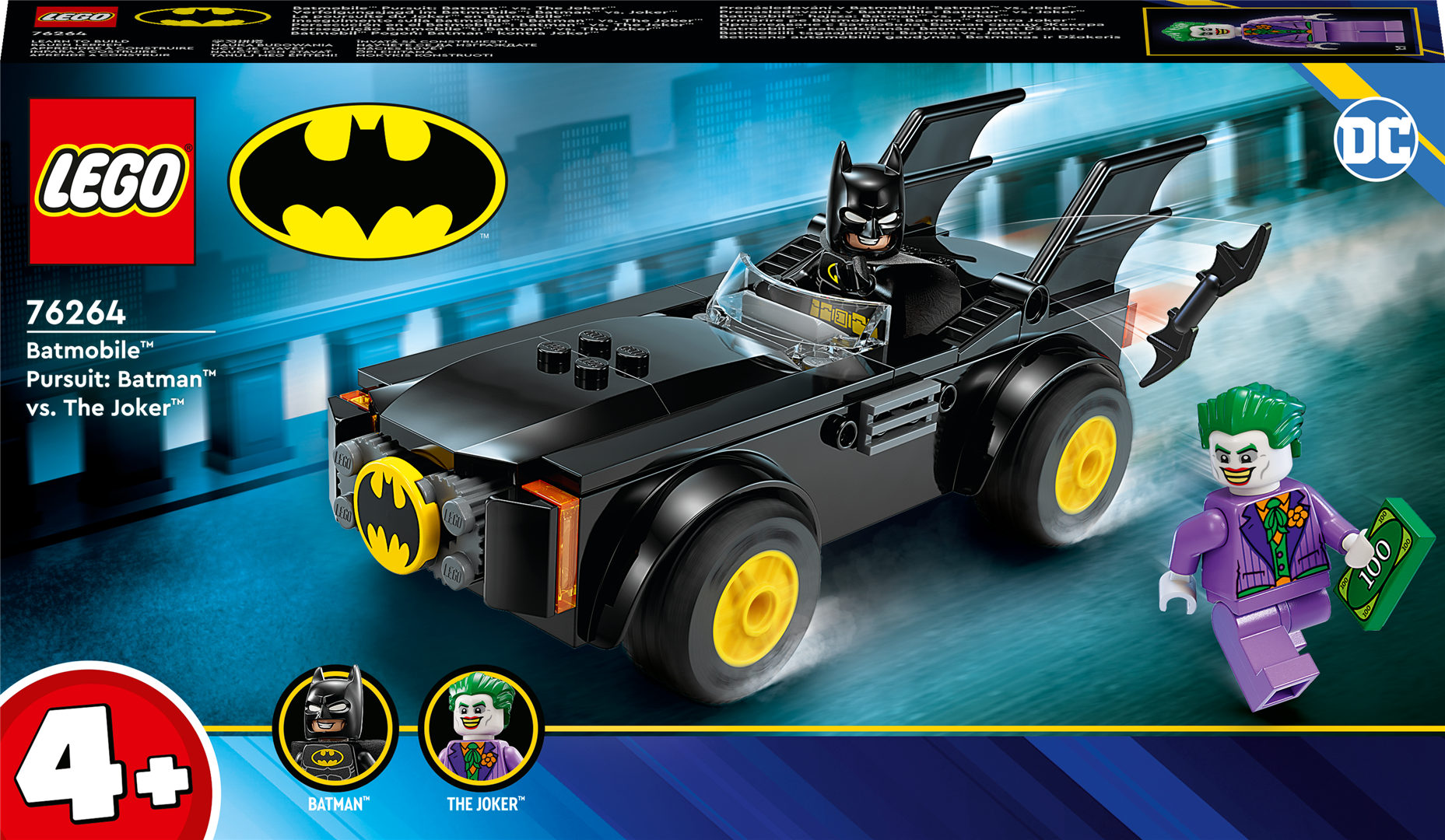 Konstruktorius LEGO Super Heroes Betmeno automobilio gaudynės: Betmenas ir Džokeris 76264