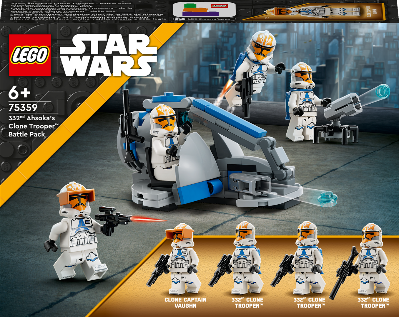 Konstruktorius LEGO Star Wars Asokos 332 kuopos klonų kario mūšio paketas 75359