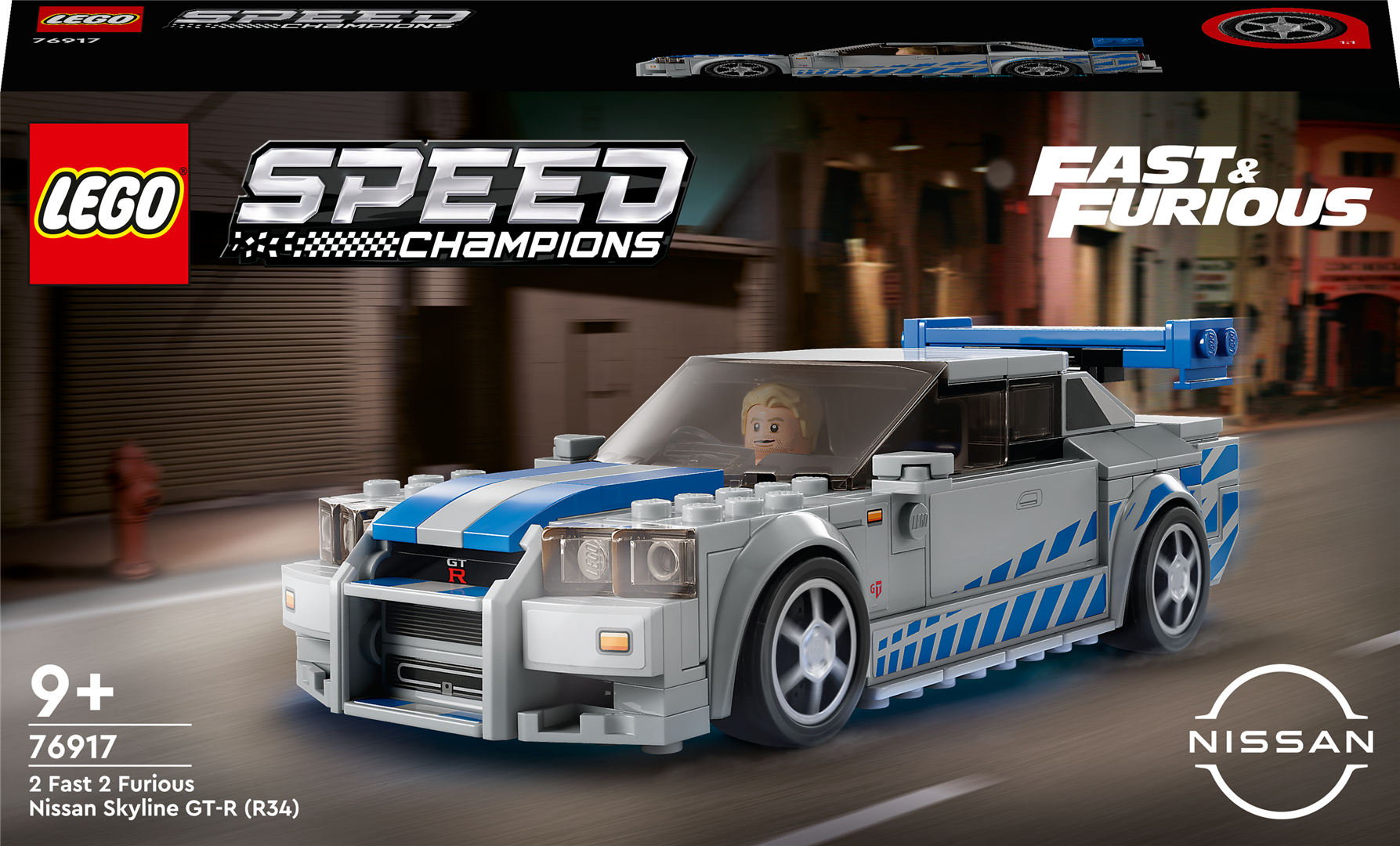 Konstruktorius LEGO Speed Champions „Greiti ir įsiutę 2“ „Nissan Skyline GT-R (R34)“ 76917