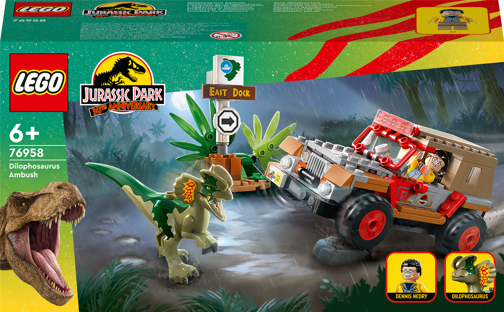 Konstruktorius LEGO JURASSIC WORLD Dilofozauro pasala​ 76958