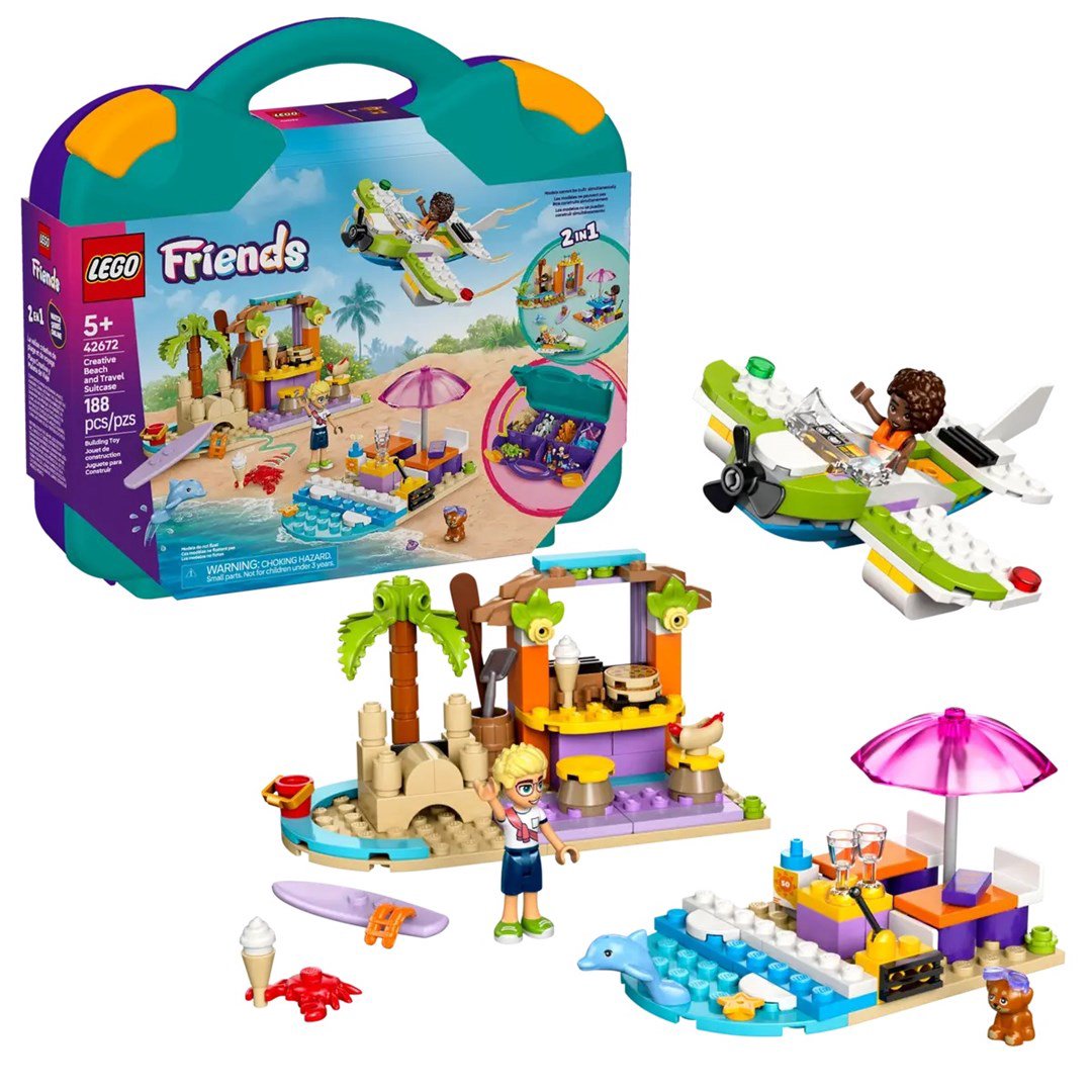 LEGO FRIENDS 42672 Kūrybiškas paplūdimio ir kelionių lagaminas