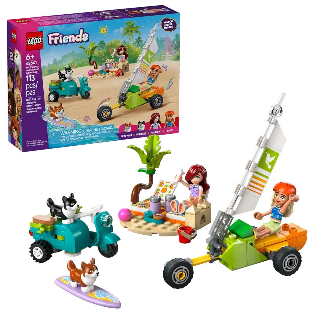 LEGO FRIENDS 42641 Banglentėmis plaukiojantys šunys ir motorolerių nuotykiai