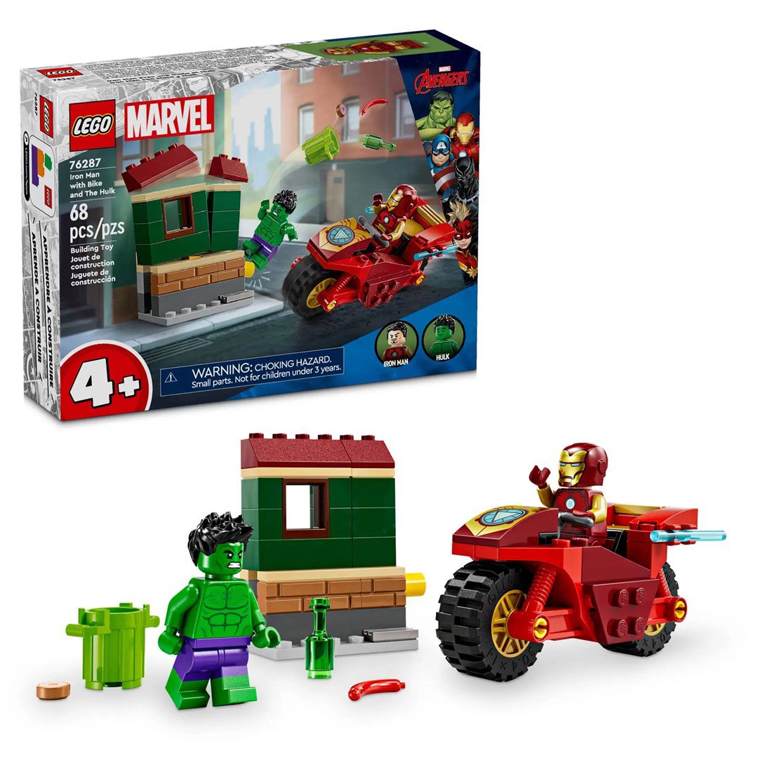 LEGO MARVEL 76287 Geležinis žmogus su dviračiu ir Halkas