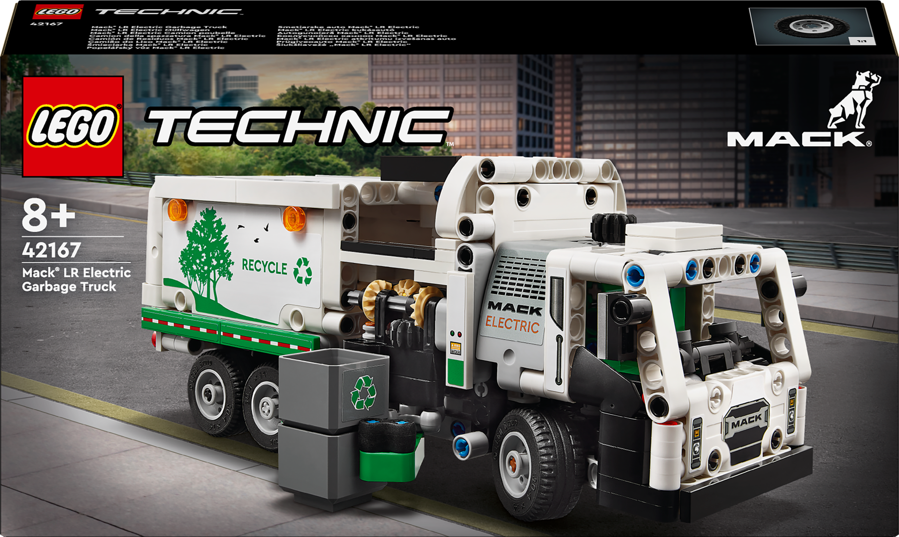 Konstruktorius LEGO Technic Šiukšliavežė „Mack LR Electric“ 42167