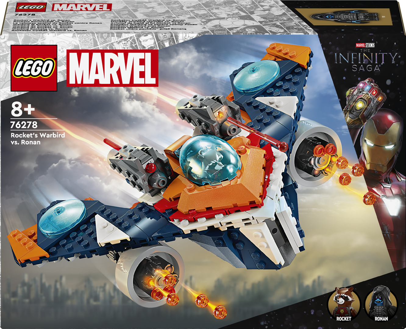 Konstruktorius LEGO Marvel Rocket „Karo paukštis“ prieš Ronaną 76278