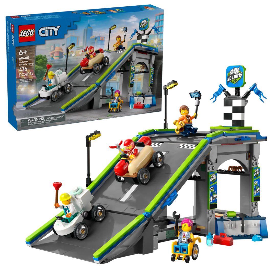 LEGO CITY 60460 Jokių apribojimų: Trasa su rampomis lenktyniniams automobiliams